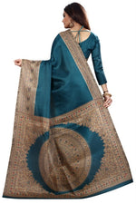 Womens Khadi Kalamkari Printed Saree With Blouse