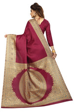 Womens Khadi Kalamkari Printed Saree With Blouse
