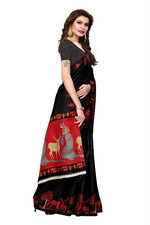 Womens Khadi Kalamkari Checks Saree With Blouse