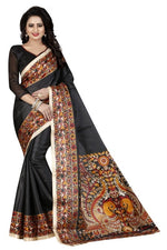 Womens Khadi Kalamkari Checks Saree With Blouse