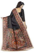 Womens Khadi Kalamkari Checks Saree With Blouse