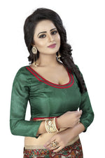 Womens Khadi Kalamkari Checks Saree With Blouse