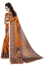 Womens Khadi Kalamkari Checks Saree With Blouse