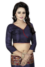 Womens Khadi Kalamkari Checks Saree With Blouse