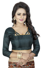 Womens Khadi Kalamkari Checks Saree With Blouse