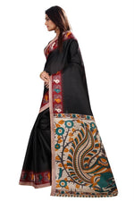 Womens Khadi Kalamkari Printed Saree With Blouse