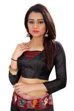 Womens Khadi Kalamkari Printed Saree With Blouse