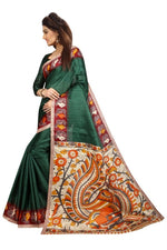 Womens Khadi Kalamkari Printed Saree With Blouse