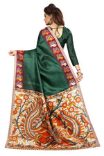 Womens Khadi Kalamkari Printed Saree With Blouse