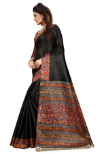 Womens Khadi Kalamkari Printed Saree With Blouse