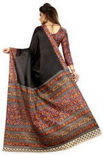 Womens Khadi Kalamkari Printed Saree With Blouse
