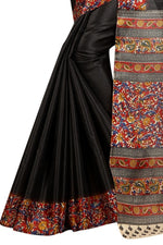 Womens Khadi Kalamkari Printed Saree With Blouse