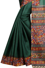 Womens Khadi Kalamkari Printed Saree With Blouse