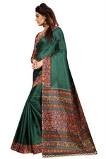 Womens Khadi Kalamkari Printed Saree With Blouse