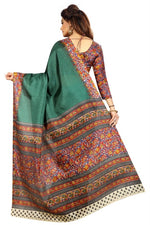Womens Khadi Kalamkari Printed Saree With Blouse