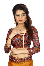 Womens Khadi Kalamkari Printed Saree With Blouse