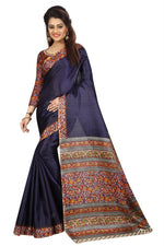 Womens Khadi Kalamkari Printed Saree With Blouse