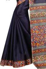 Womens Khadi Kalamkari Printed Saree With Blouse