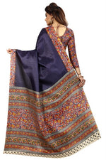 Womens Khadi Kalamkari Printed Saree With Blouse