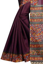 Womens Khadi Kalamkari Printed Saree With Blouse