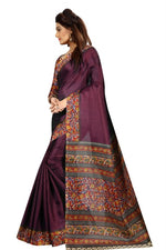 Womens Khadi Kalamkari Printed Saree With Blouse