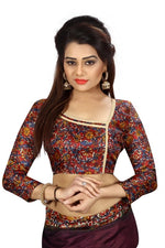 Womens Khadi Kalamkari Printed Saree With Blouse