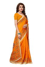 Womens Khadi Kalamkari Printed Saree With Blouse