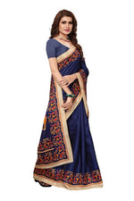 Womens Khadi Kalamkari Printed Saree With Blouse