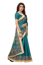 Womens Khadi Kalamkari Printed Saree With Blouse