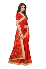 Womens Khadi Kalamkari Printed Saree With Blouse