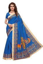 Womens Khadi Kalamkari Printed Saree With Blouse