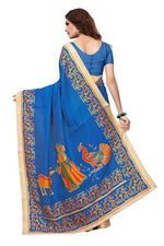 Womens Khadi Kalamkari Printed Saree With Blouse