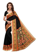 Womens Khadi Kalamkari Printed Saree With Blouse