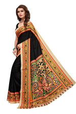 Womens Khadi Kalamkari Printed Saree With Blouse