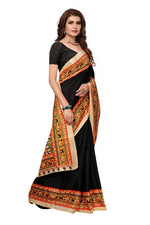 Womens Khadi Kalamkari Printed Saree With Blouse