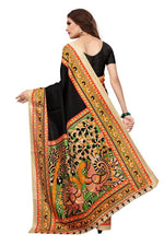 Womens Khadi Kalamkari Printed Saree With Blouse