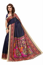 Womens Khadi Kalamkari Printed Saree With Blouse