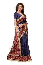 Womens Khadi Kalamkari Printed Saree With Blouse