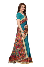 Womens Khadi Kalamkari Printed Saree With Blouse