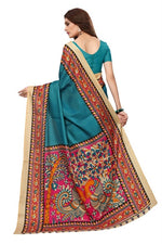 Womens Khadi Kalamkari Printed Saree With Blouse