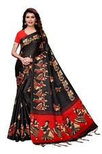 Women's Khadi Kalamkari Printed Saree With Blouse