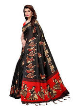 Women's Khadi Kalamkari Printed Saree With Blouse