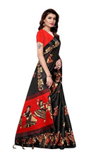 Women's Khadi Kalamkari Printed Saree With Blouse