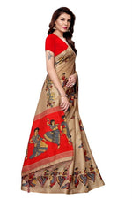 Women's Khadi Kalamkari Printed Saree With Blouse