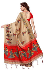 Women's Khadi Kalamkari Printed Saree With Blouse