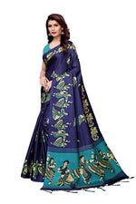 Women's Khadi Kalamkari Printed Saree With Blouse
