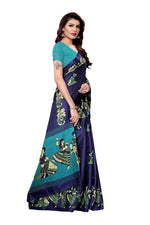 Women's Khadi Kalamkari Printed Saree With Blouse
