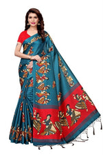 Women's Khadi Kalamkari Printed Saree With Blouse