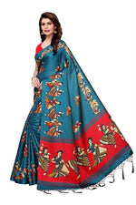 Women's Khadi Kalamkari Printed Saree With Blouse