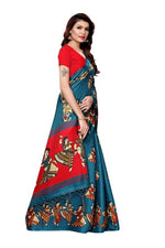 Women's Khadi Kalamkari Printed Saree With Blouse
